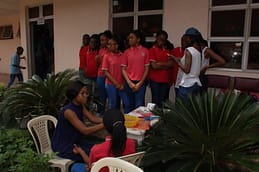 Participants awaited their turns at the popular face painting section at the funfair